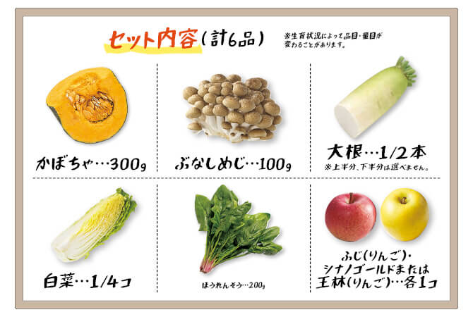 秋の食卓彩り野菜セット イメージ画像 内容詳細