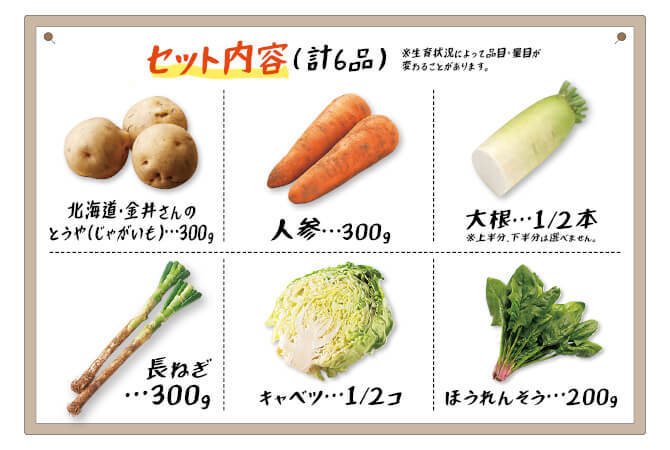 寒じめ冬の野菜セット 内容詳細