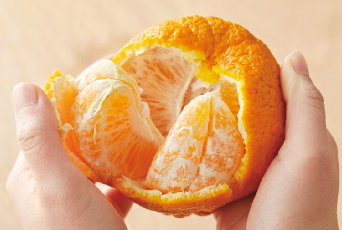 果汁たっぷりの清見オレンジと濃い甘みを持つぽんかんのかけ合わせ「しらぬい」