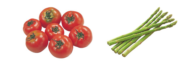 水切り栽培のうま夏トマト・800g&グリーンアスパラガス・100g