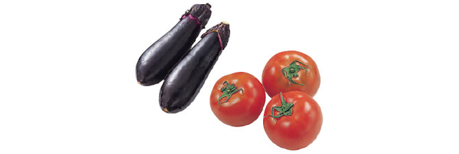 炒めて、煮込んで相性よし なす&トマトのセット